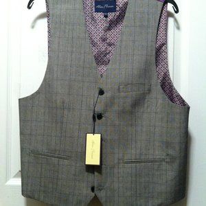 ALAN FLUSSER MENS NEW GRAY 65%POLYESTER 35%RAYON 5 BUTTON VEST SIZE: M